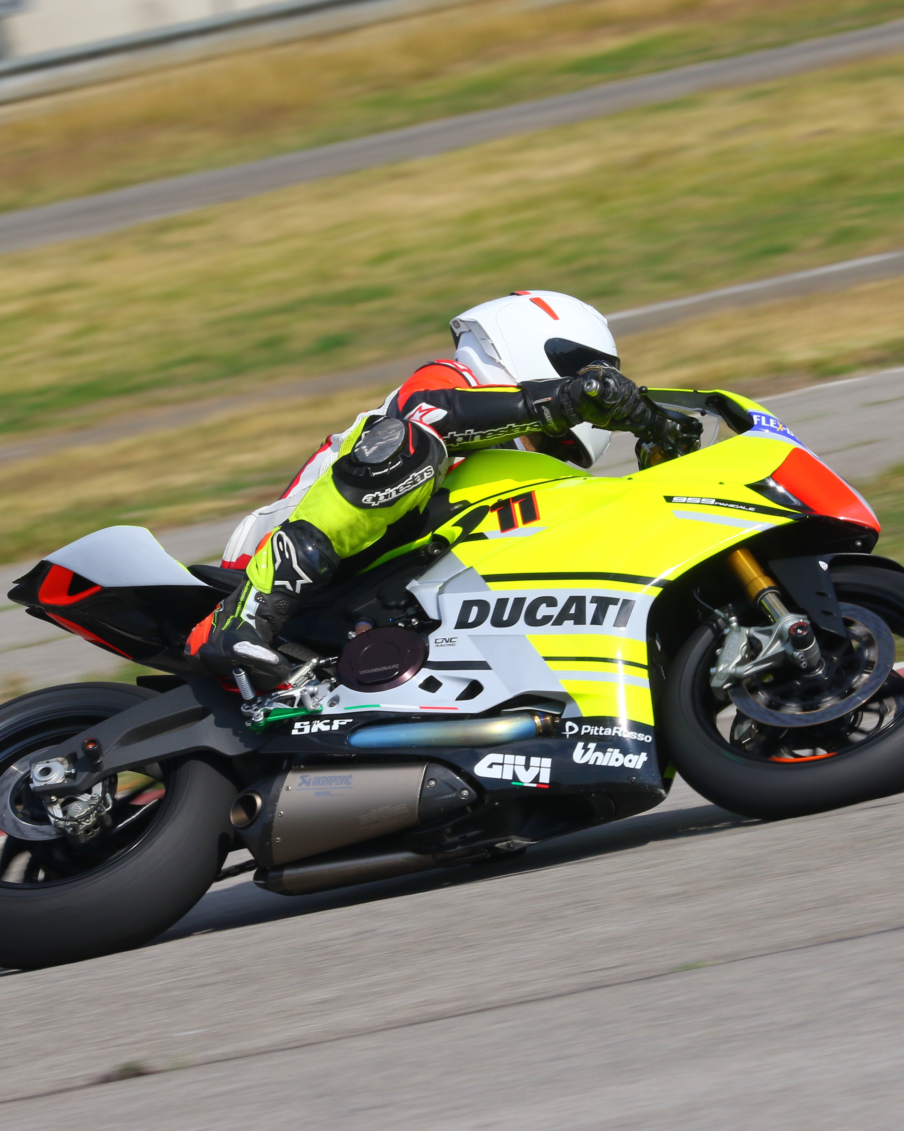Motorcycle racer on the track